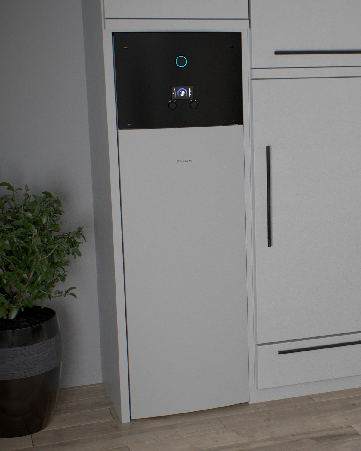 DAIKIN Altherma 3 R XL 14 kW – 230 l · 1 zóna — vnútorná jednotka v interiéri, kuchyňa