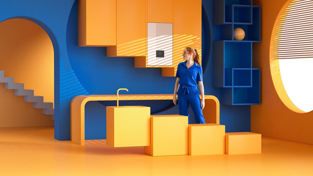 SAMSUNG EHS TDM Plus 16 kW – Bez zásobníka · 2 zóny, 3f — hydro jednotka AI Home v kuchyni
