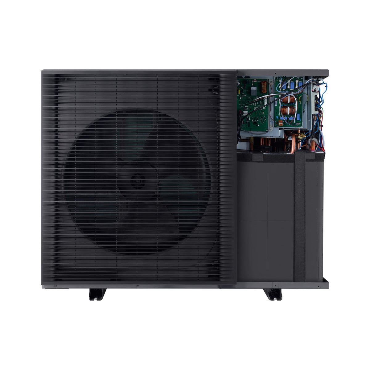 SAMSUNG EHS Mono HT vonkajšia jednotka 12 kW 3f — pohľad spredu bez krytu elektroniky